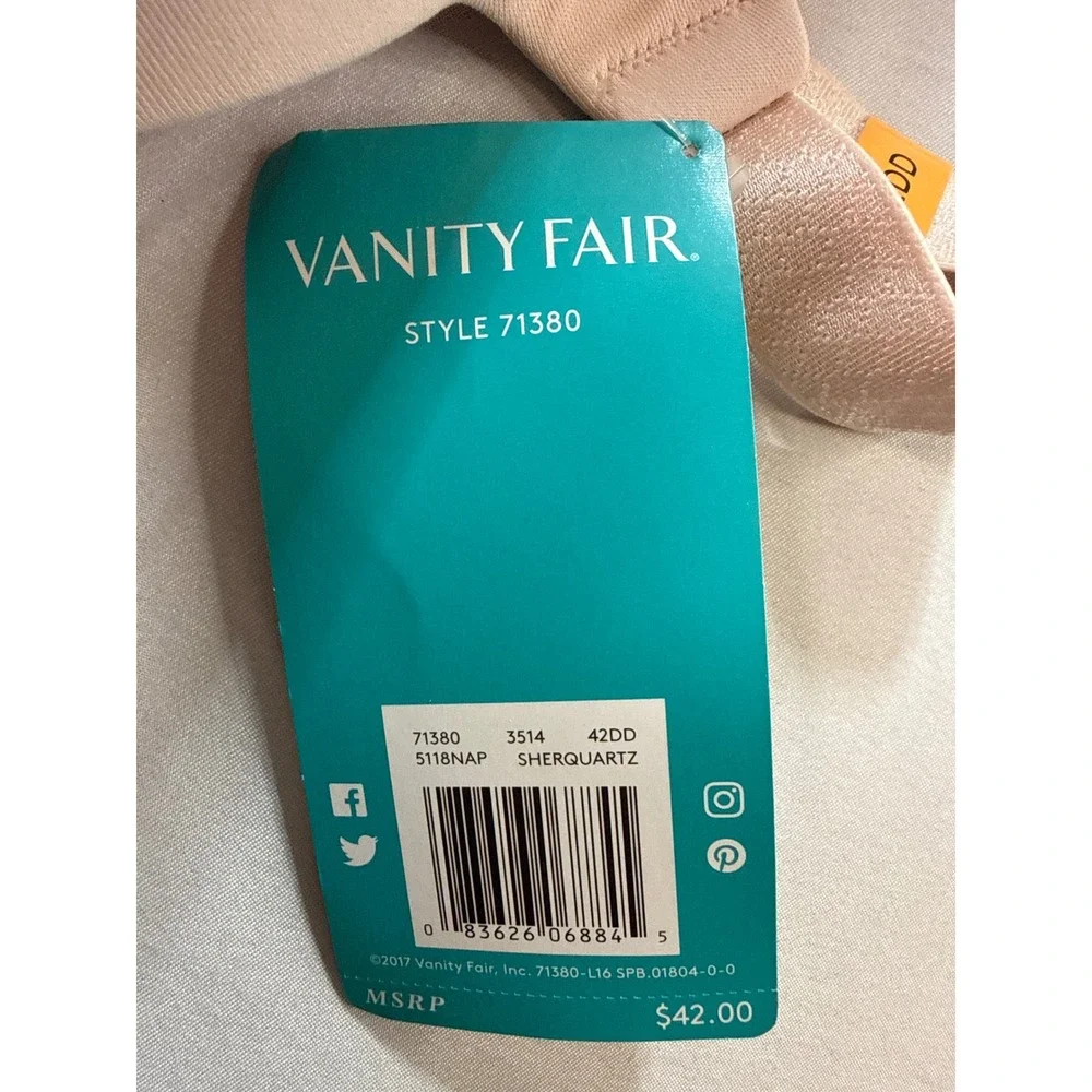 Vanity Fair Beauty Back Full Figure Wirefree Bra 71380 Sherquartz 42DD NWT